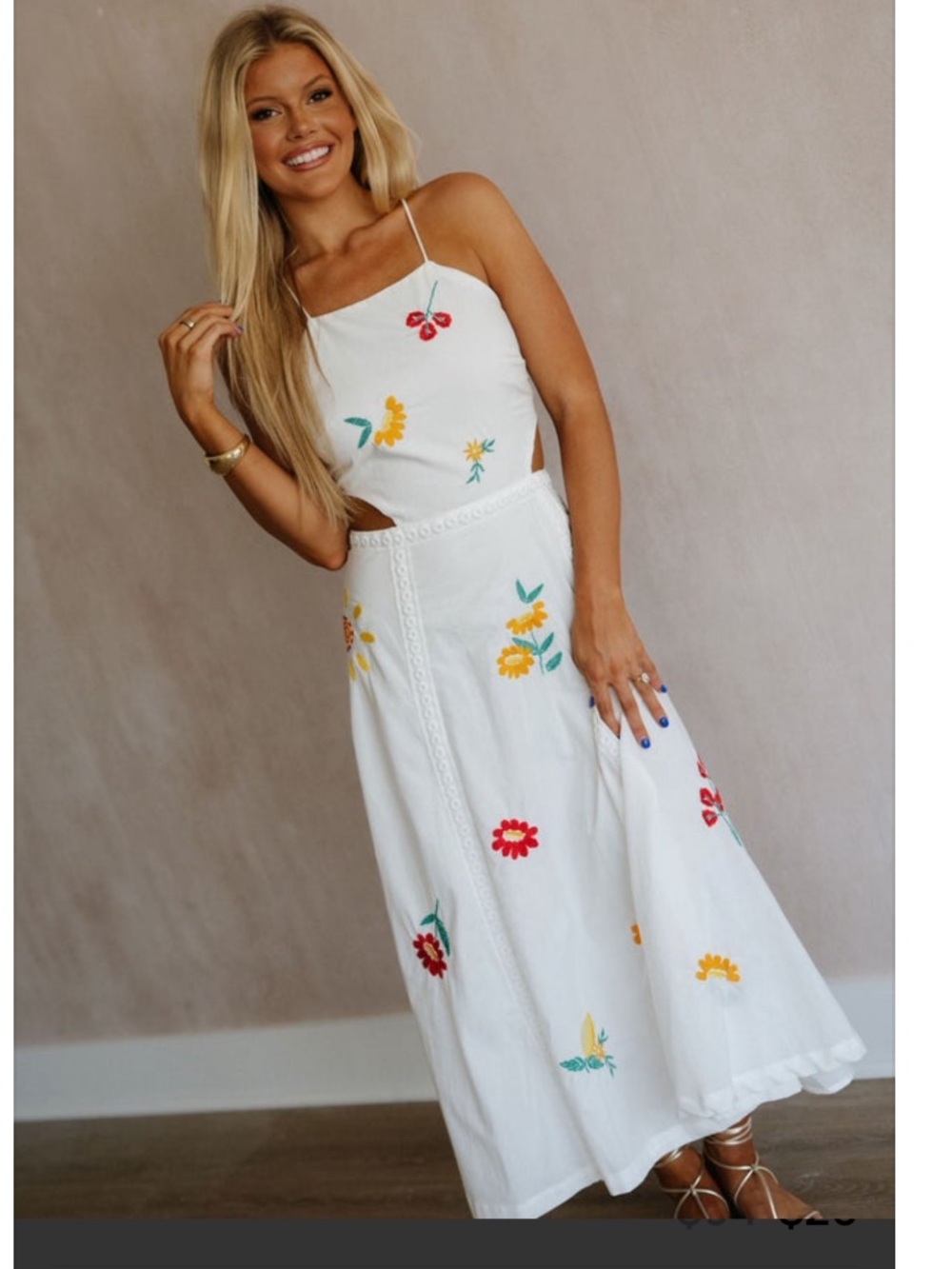 Embroidered Midi Dress